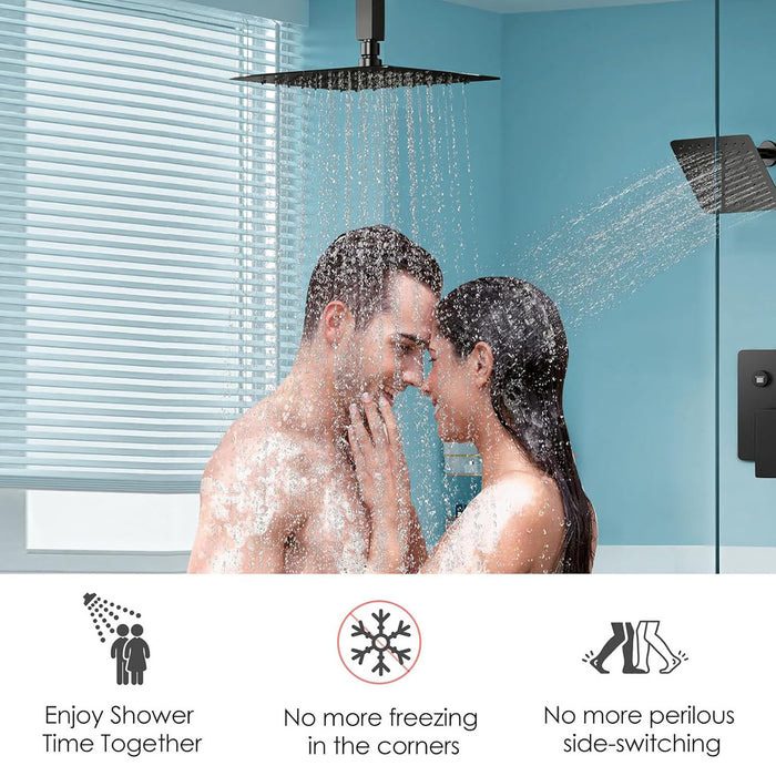 STARBATH 10+6 Inch Dual Shower Head System Black