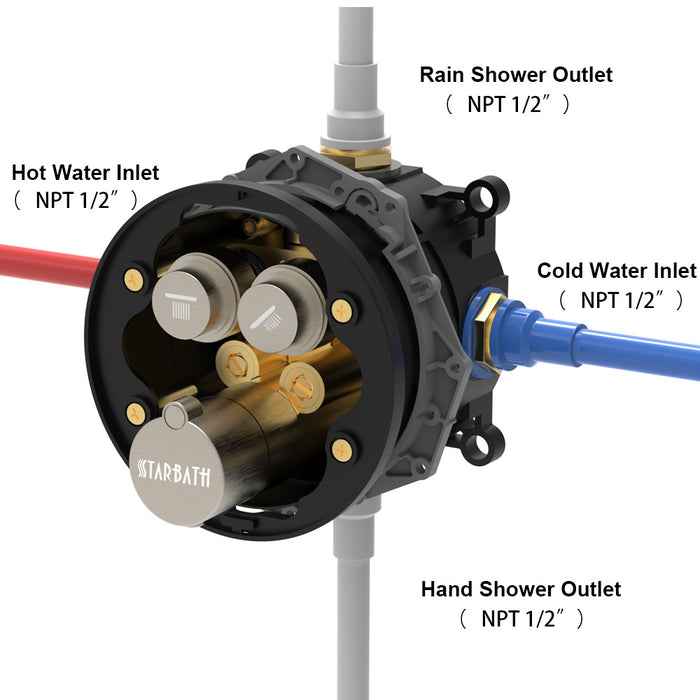 STARBATH Thermostatic Shower Valve Dual Function - STARBATH