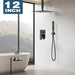 STARBATH Shower System Two Function Push Button Ceiling Mount Matte Black - STARBATH