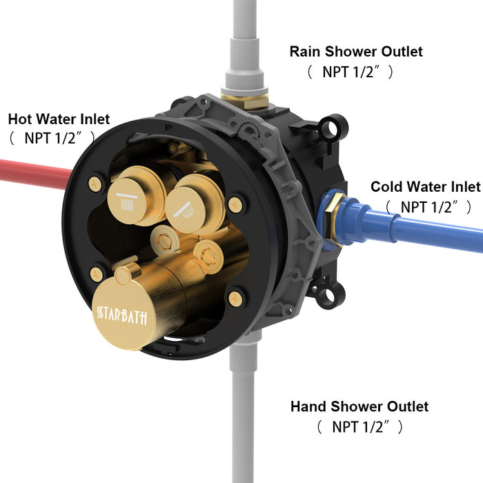 STARBATH Thermostatic Shower Valve Dual Function - STARBATH