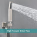 STARBATH Wall Mounted Thermostatic Shower System With 4 Body Jets Brushed Nickel - STARBATH