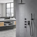 STARBATH Ceiling Mounted Thermostatic Shower System With 4 Body Jets Matte Black - STARBATH