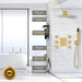 STARBATH Wall Mounted Thermostatic Shower System with 6 Body Jet Push Button Gold - STARBATH