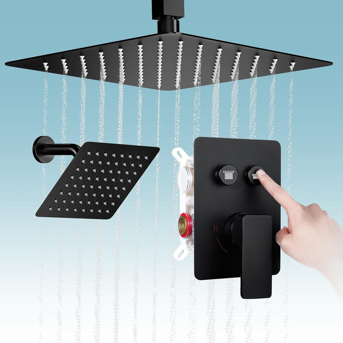 STARBATH 10+6 Inch Dual Shower Head System Black