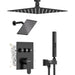 STARBATH 12 Inch Dual Shower Head System with 8 Inch Wall Mounted Rain Shower Head Black - STARBATH