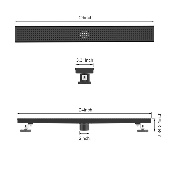 STARBATH Rectangle Shower Floor Drain Kit Removable 24Inch/32Inch