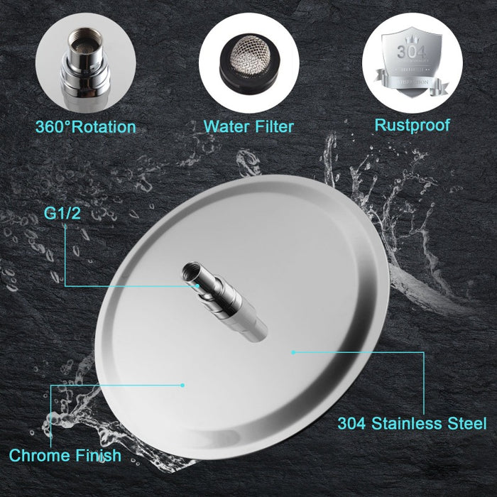 STARBATH Shower Head Round Stainless Steel - STARBATH