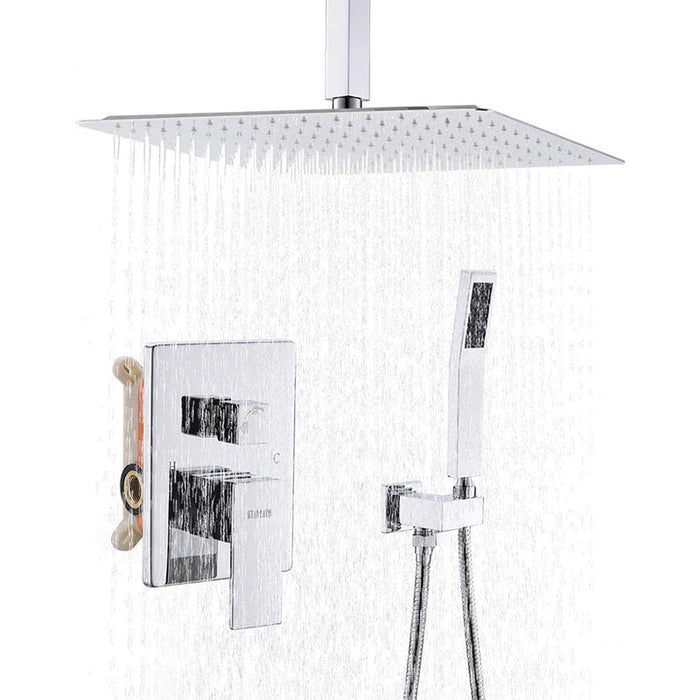 STARBATH Shower System Ceiling Mounted 12 Inch Chrome - STARBATH