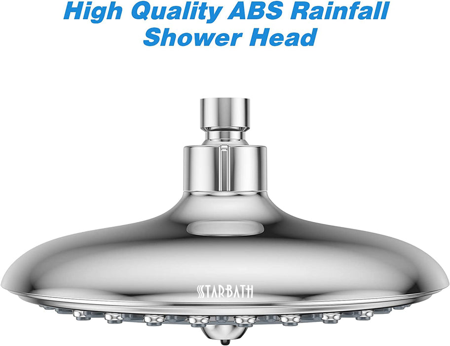 STARBATH Shower Head Round 8 Inch ABS 6 Function - STARBATH