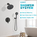 STARBATH Round Shower System Shower Faucet Set Knob Button 8 Inch Black - STARBATH