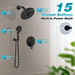 STARBATH Round Shower System Shower Faucet Set Push Button 8 Inch Black - STARBATH