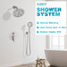 STARBATH Round Shower System Shower Faucet Set Knob Button 8 Inch Brushed Nickel - STARBATH