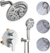 STARBATH Round Shower System Shower Faucet Set Knob Button 8 Inch Brushed Nickel - STARBATH