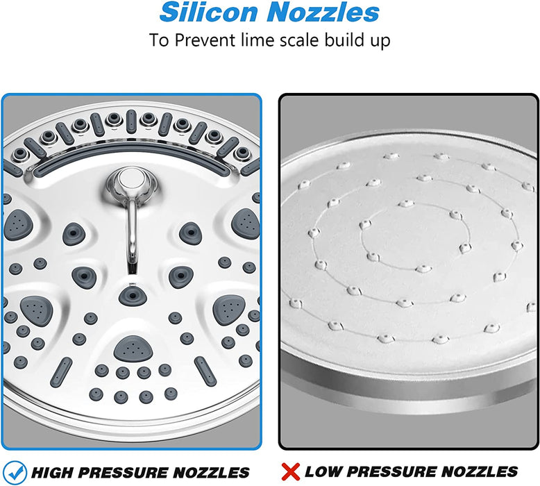 STARBATH Shower Head Round 8 Inch ABS 6 Function - STARBATH