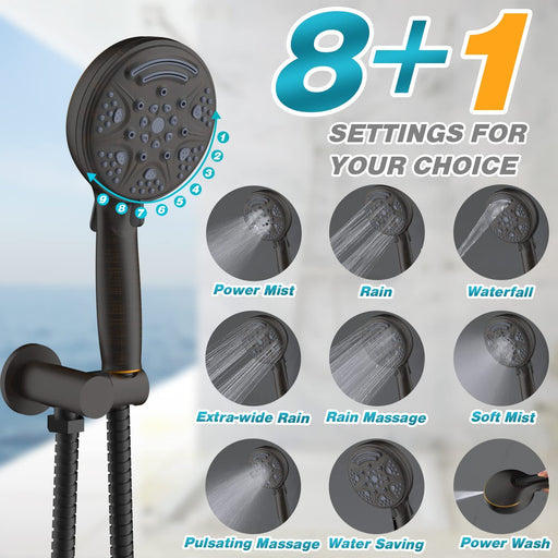 STARBATH Round Shower System Shower Faucet Set Knob Button 8 Inch Oil Rubbed Bronze - STARBATH