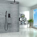 STARBATH Shower System Ceiling Mount with Tub Spout 10 Inch Matte Black - STARBATH