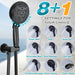 STARBATH Round Shower System Shower Faucet Set Push Button 8 Inch Black - STARBATH