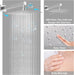 STARBATH Shower Jet System Wall Mounted Chrome 10 Inch/12 Inch - STARBATH