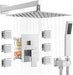 STARBATH Shower Jet System Wall Mounted Chrome 10 Inch/12 Inch - STARBATH