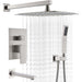 STARBATH Shower System Wall Mounted with Tub Spout 10 Inch Brushed Nickel - STARBATH