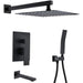 STARBATH Shower System Wall Mounted with Tub Spout 10 Inch Matte Black - STARBATH