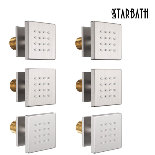 STARBATH Shower Body Spray Jets Brushed Nickel - STARBATH